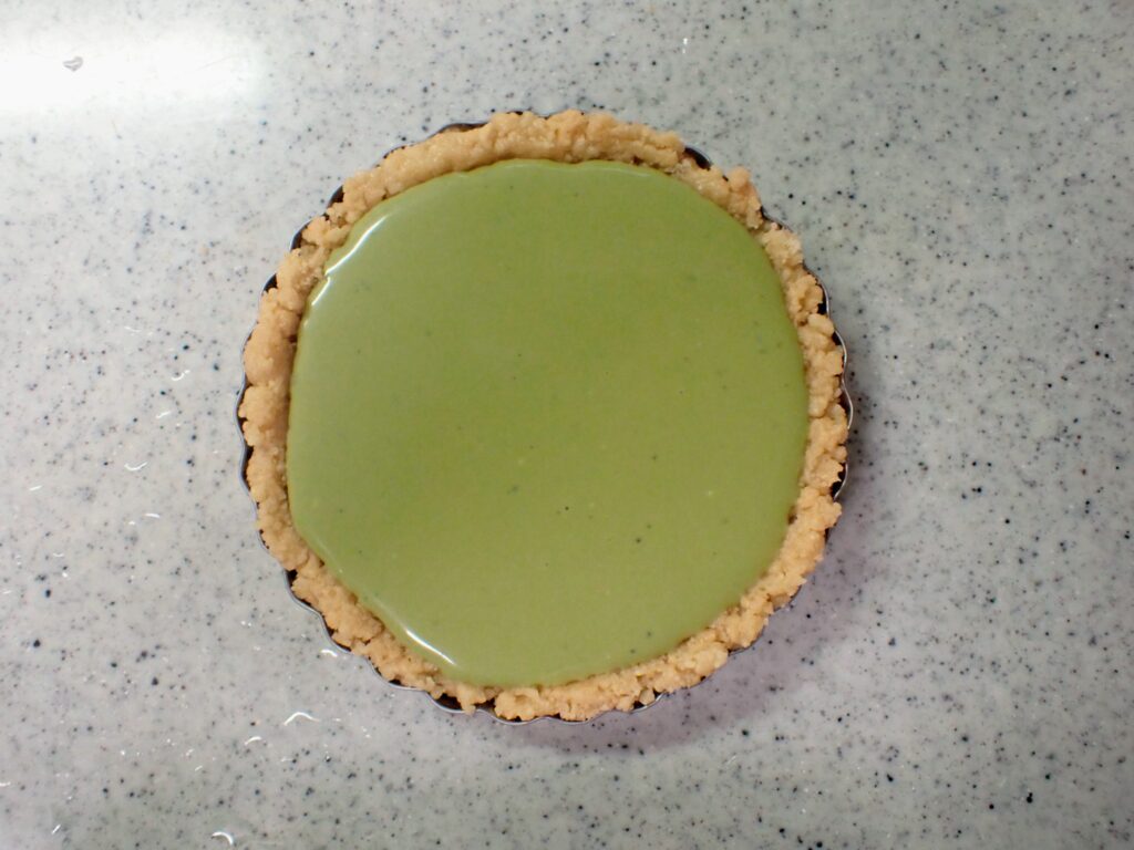 Pour the batter into the tart mold